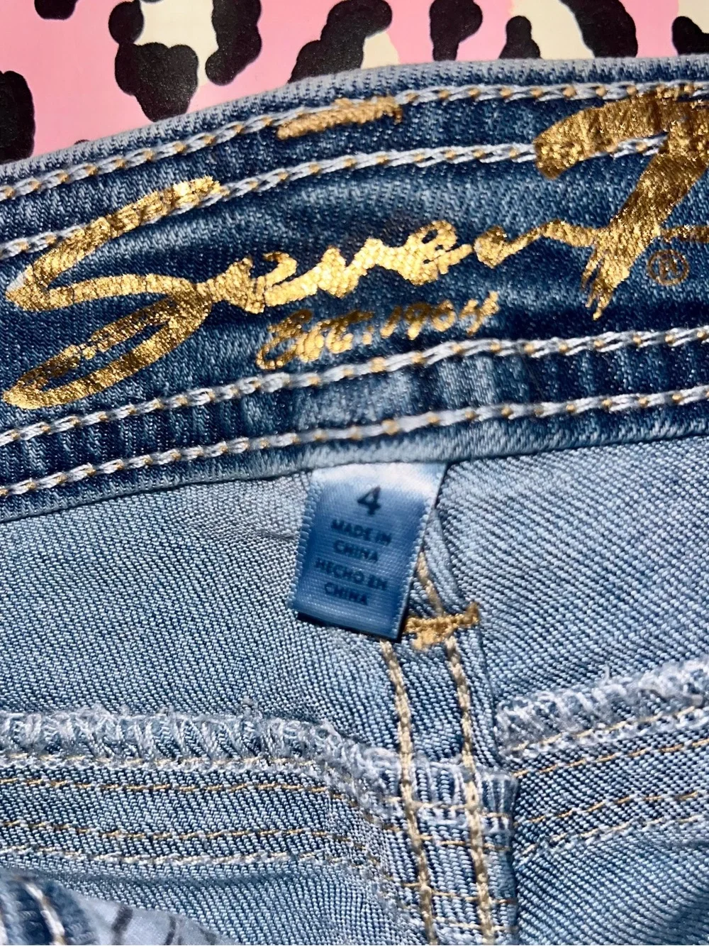 Seven7 Blue Rolled Hem Denim Shorts